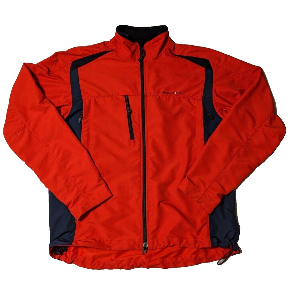 VTG POLO RALPH LAUREN Men Large‎ Orange Full Zip Long Sleeve Windbreaker Jacket